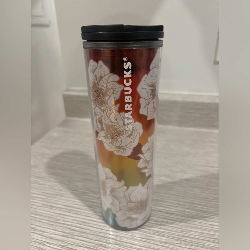 Starbucks Floral Tumbler with Gradient Design